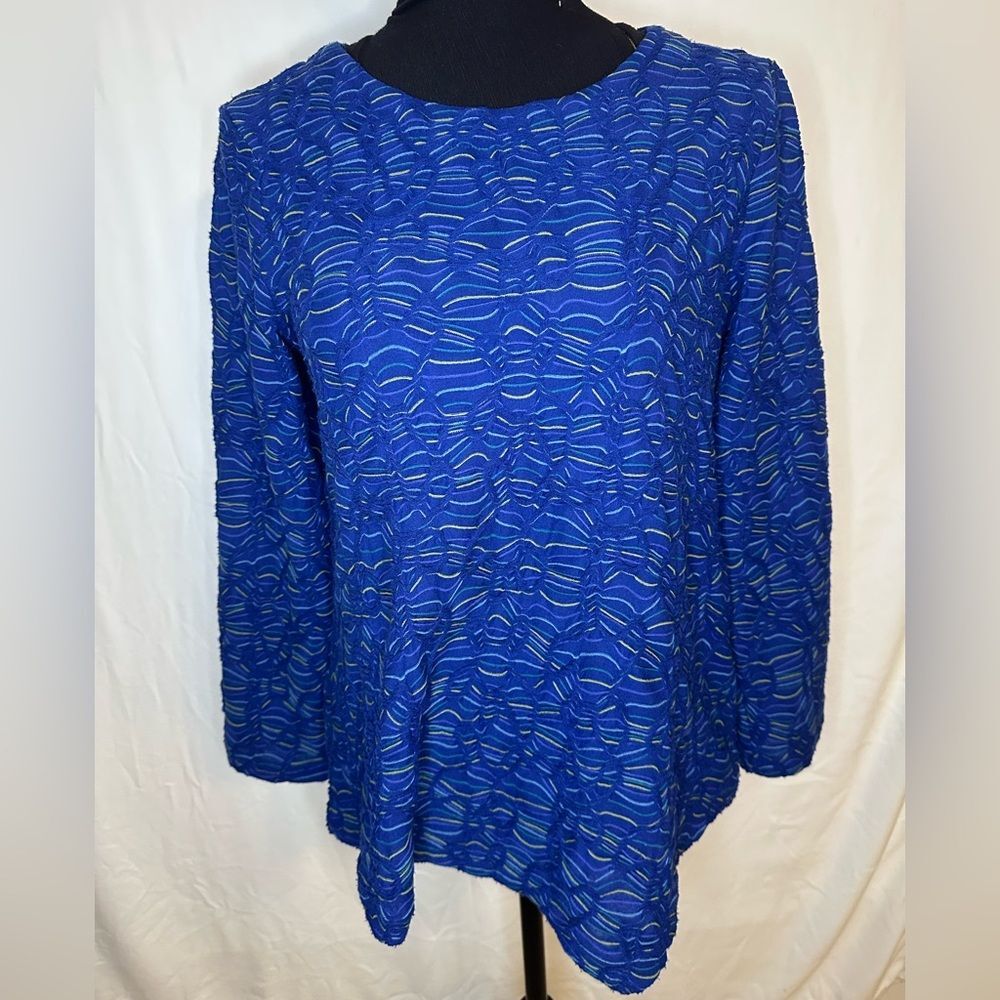 Habitat Clothes To Live In Blue Sz Small Abstract Print Long Sleeves #569